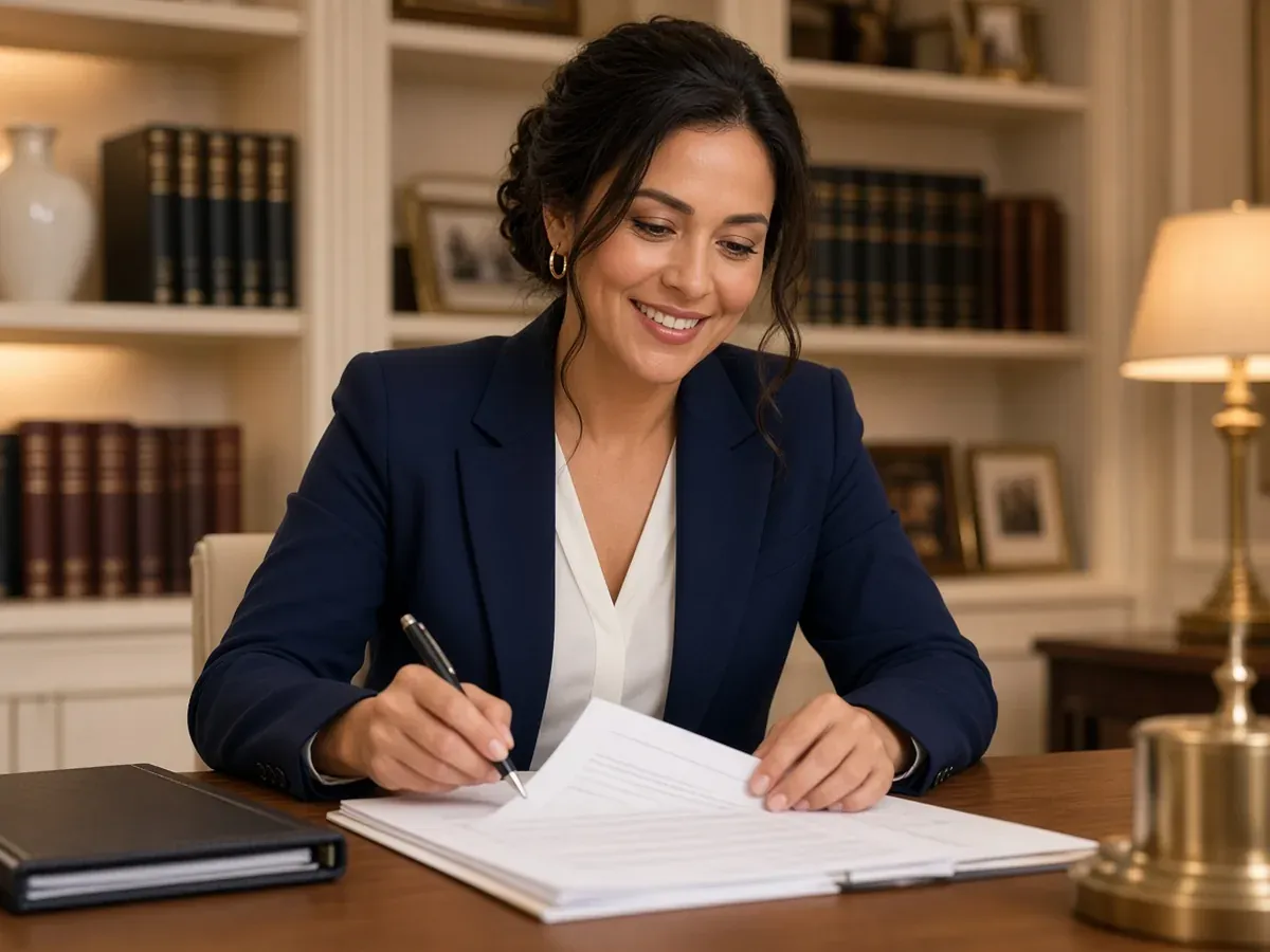 A lawyer at her desk
